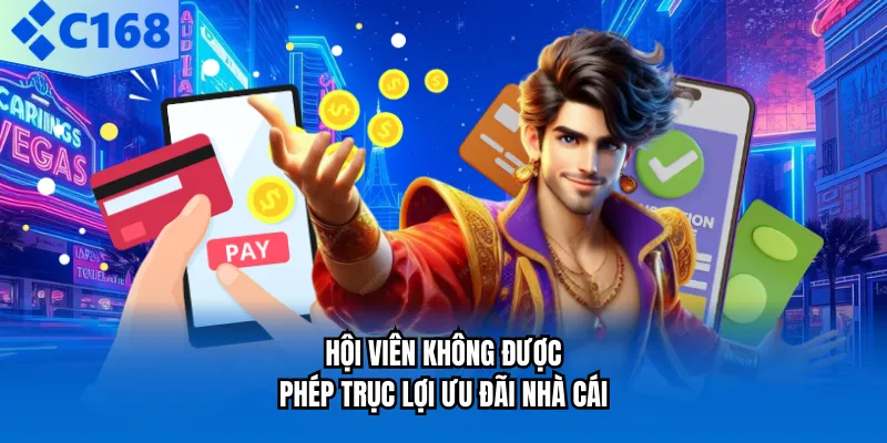 RÚT TIỀN C168 Hội viên không được phép trục lợi ưu đãi nhà cái